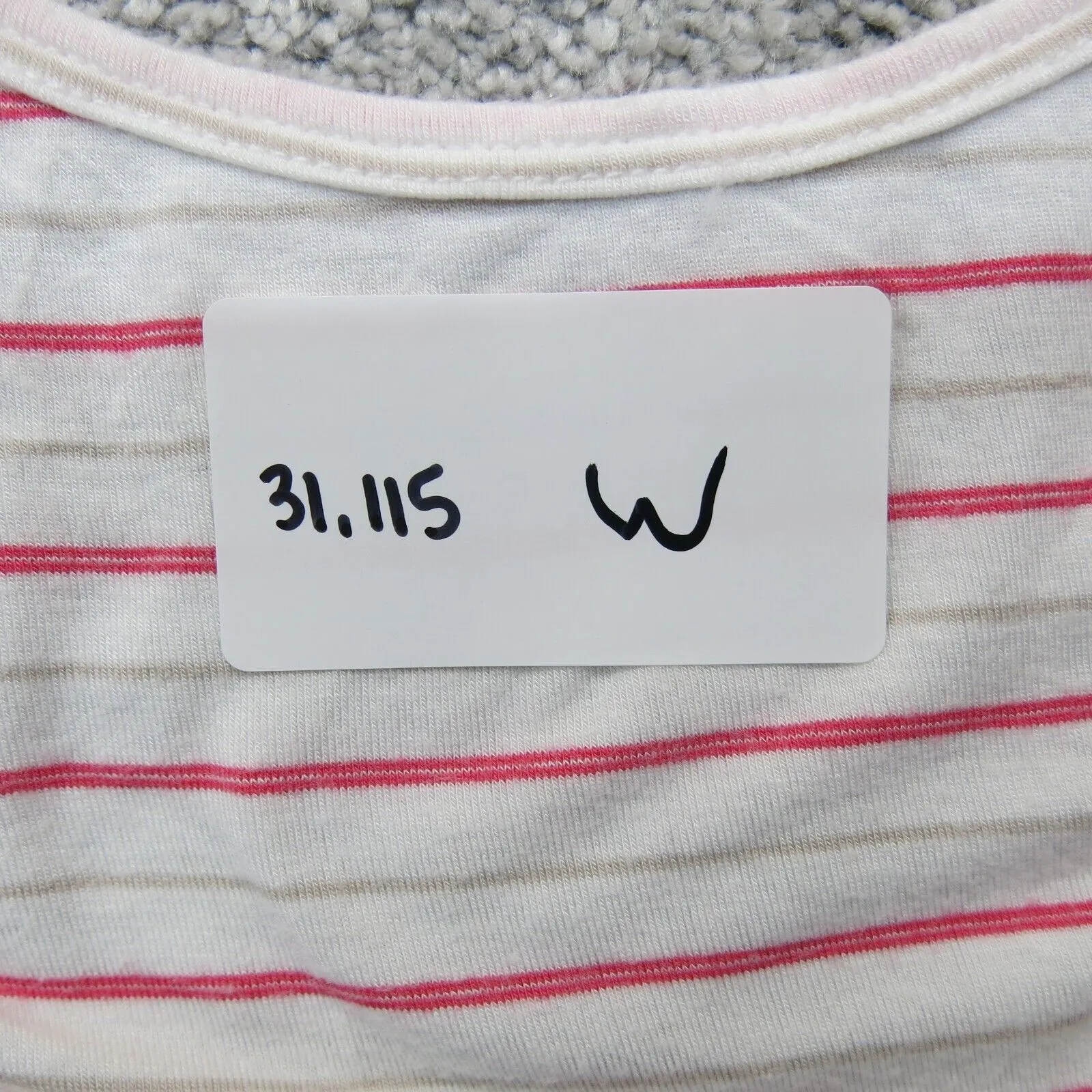 Abercrombie & Fitch Womens Tunic Blouse Top Striped Back Keyhole White Red SZ M