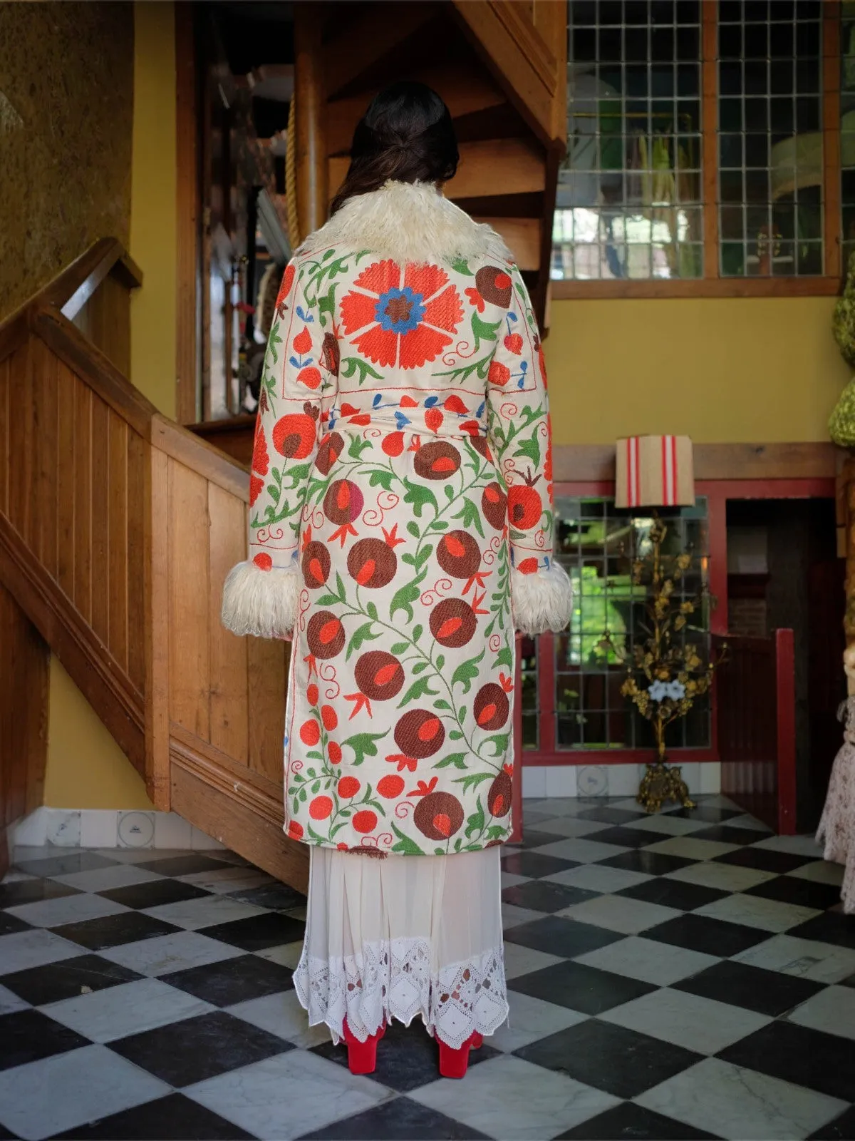 Aisara Wrap Coat - XS/S | Print/Ivory