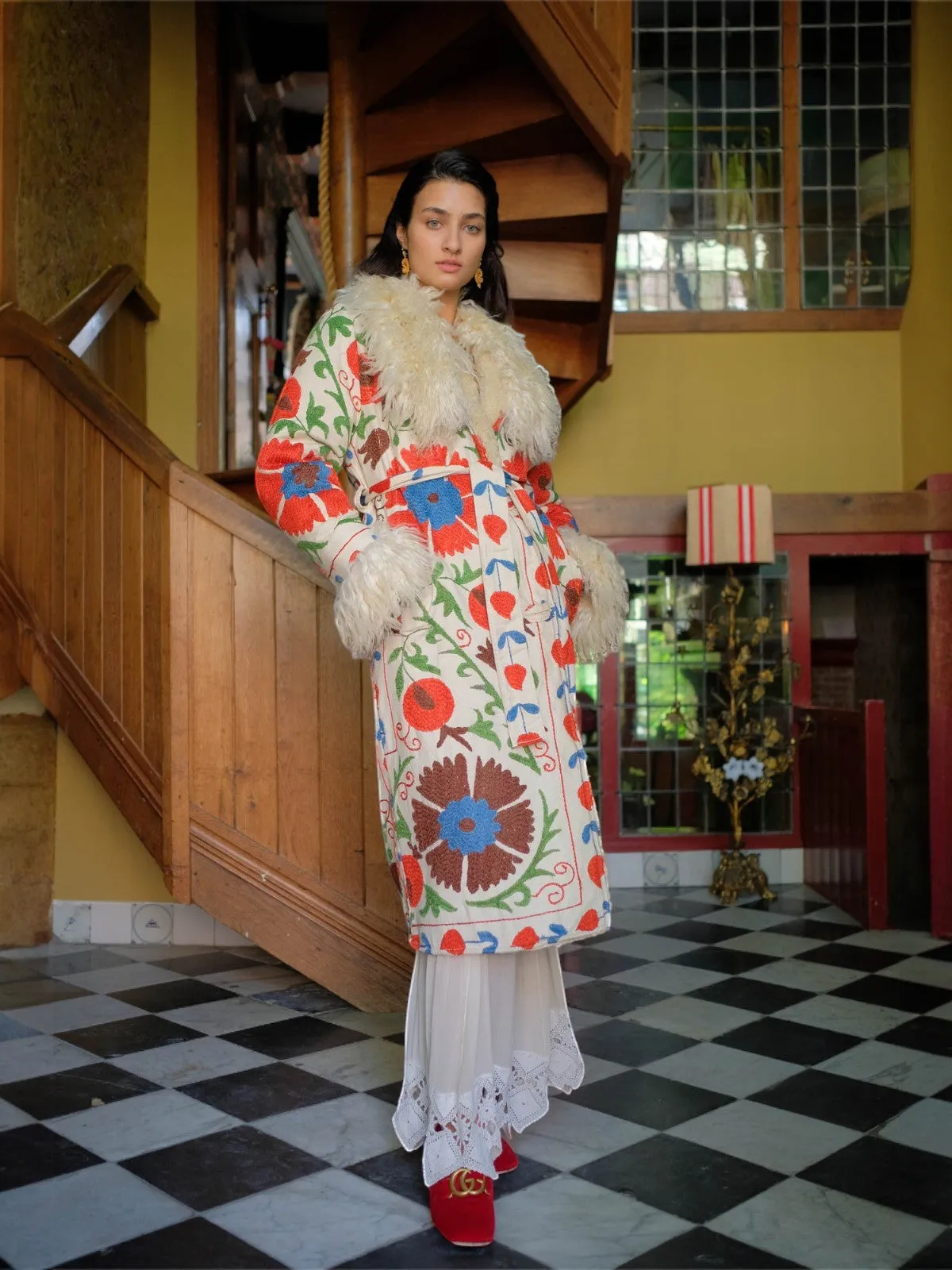 Aisara Wrap Coat - XS/S | Print/Ivory