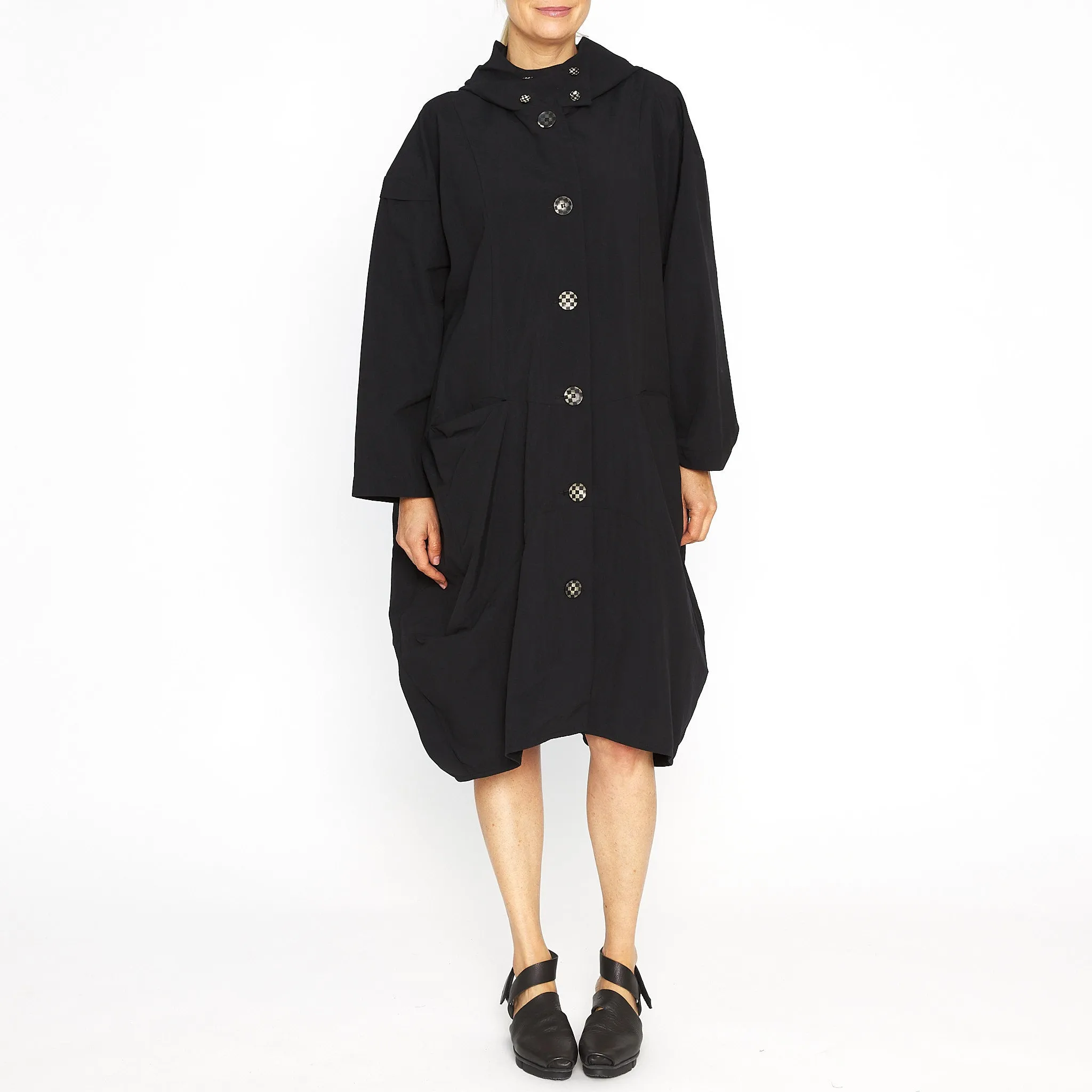 Black Waving in the Rain Coat