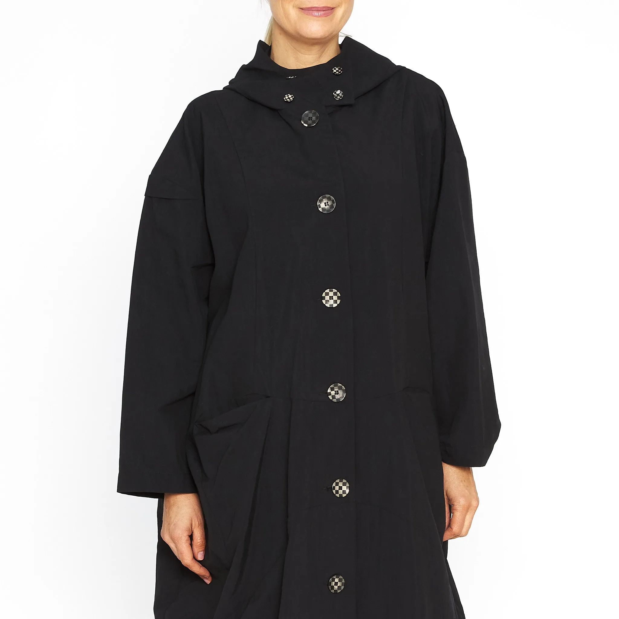 Black Waving in the Rain Coat