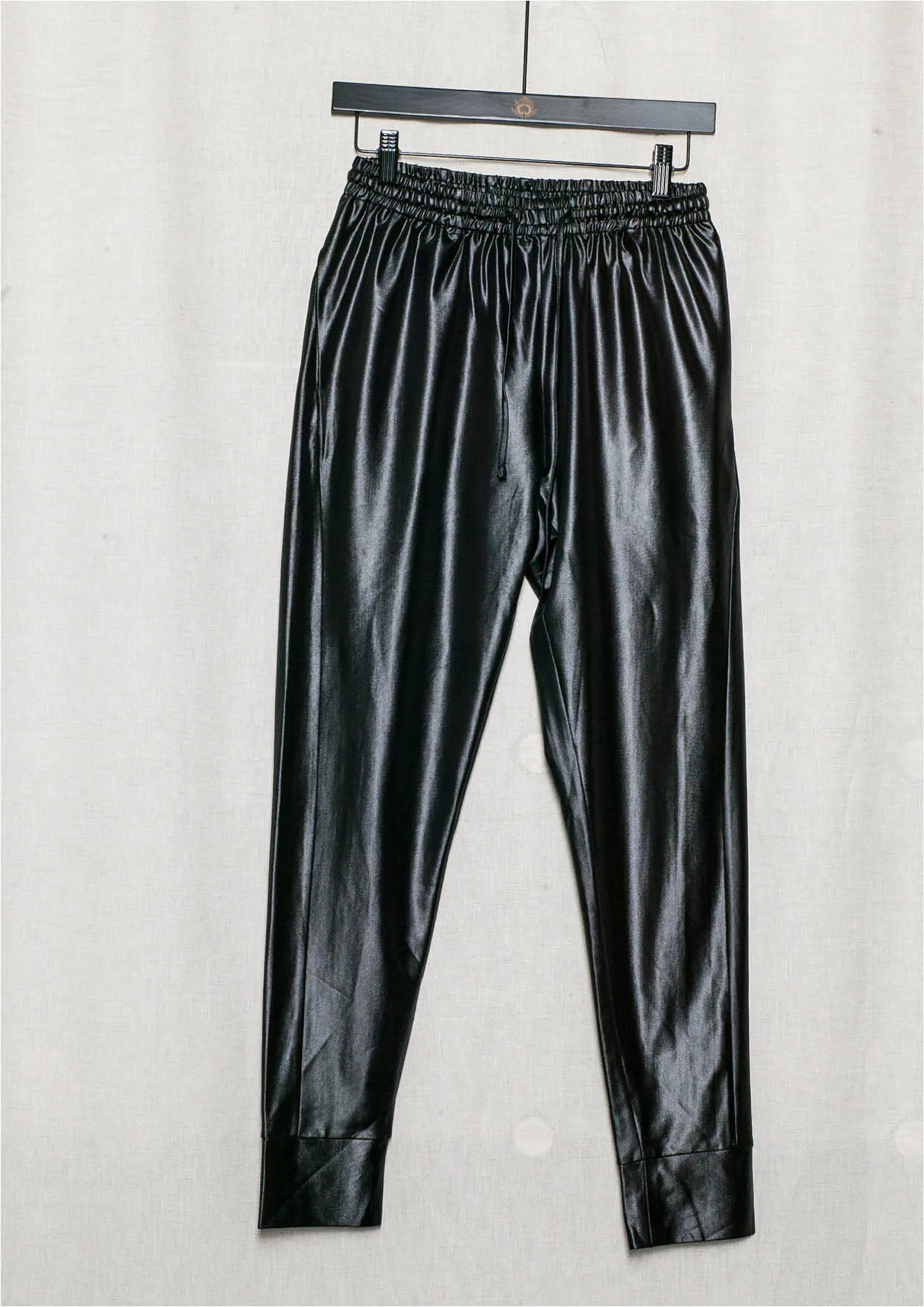 ELEGANT SWEATPANTS - black shiny