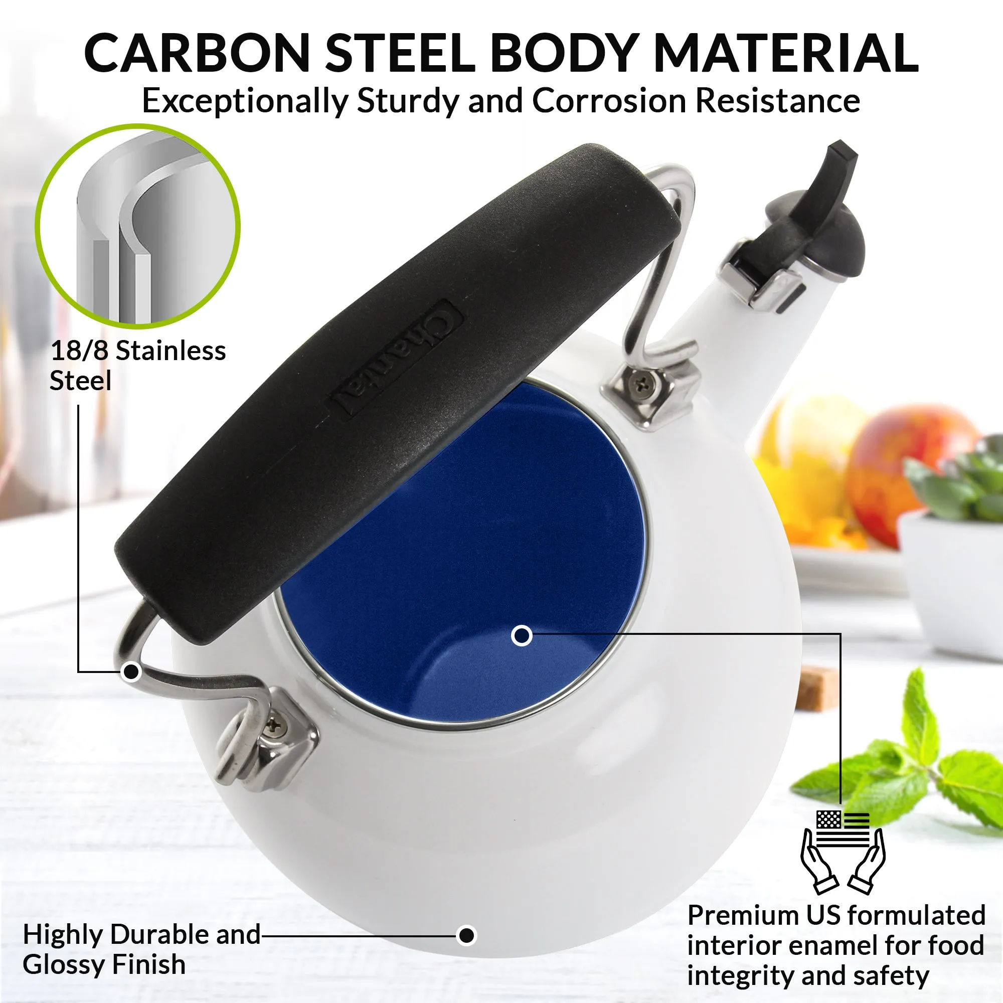 Enamel-on-Steel Talavera Teakettle (1.8 Qt.)