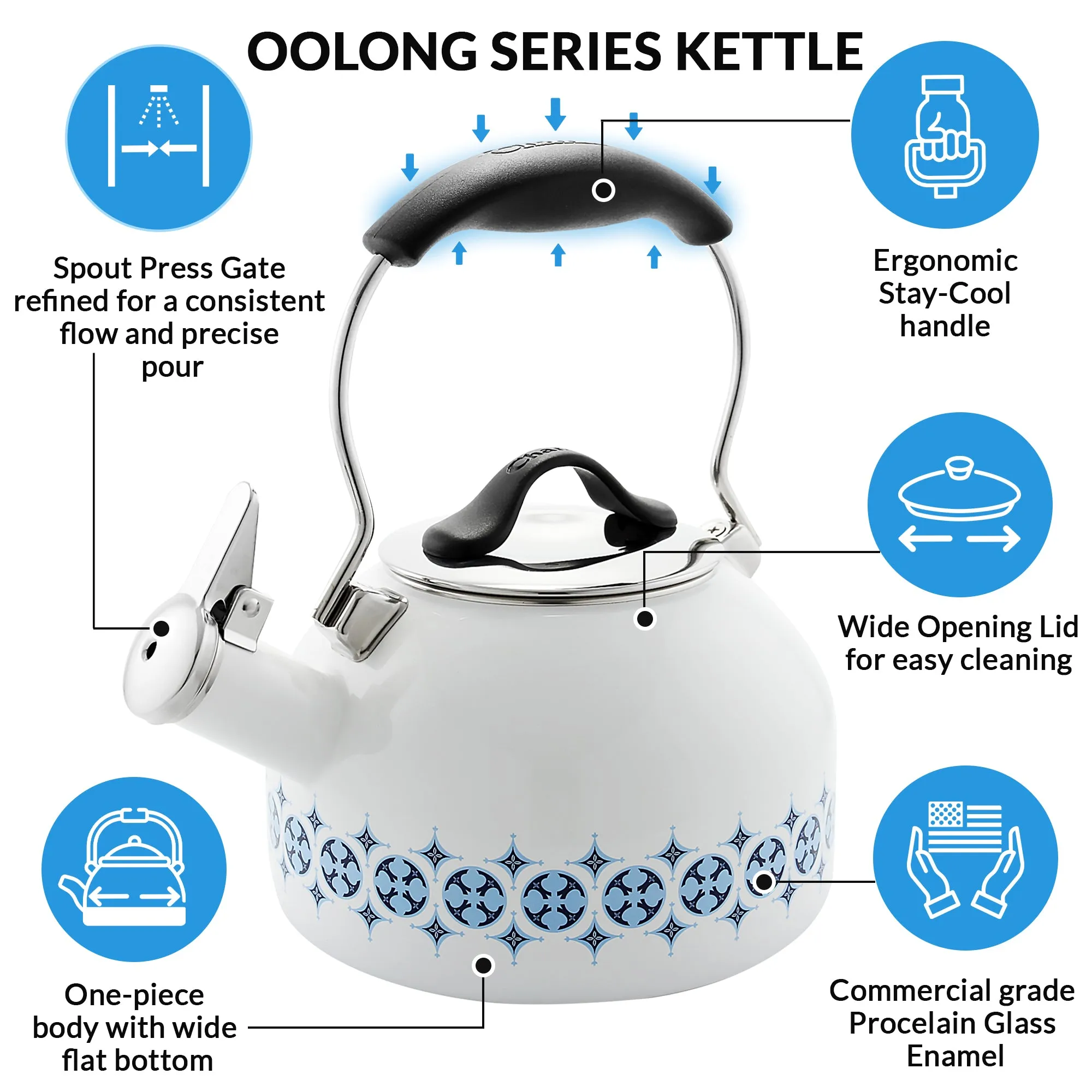 Enamel-on-Steel Talavera Teakettle (1.8 Qt.)