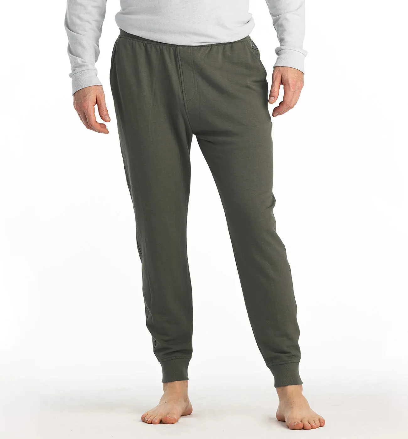 Free Fly Men's Bamboo Lightweight Fleece Jogger in Fatique