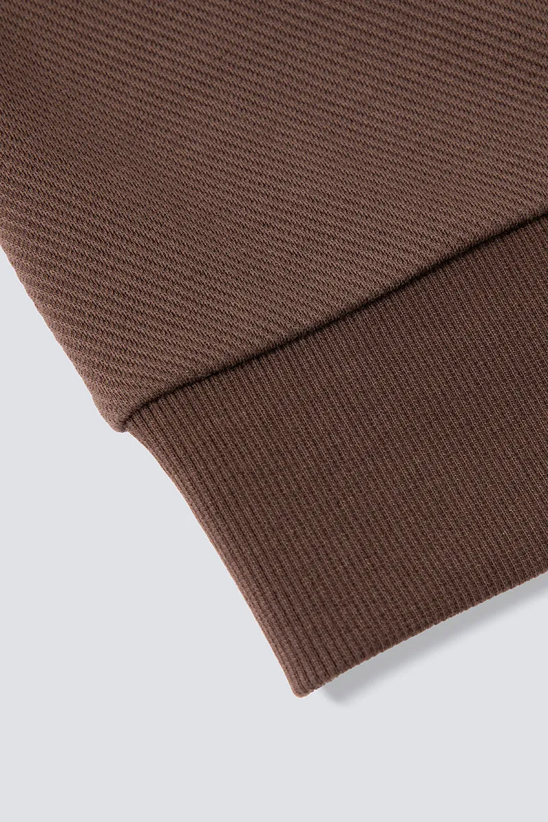 HeatGuard Jacquard Long Sleeve Polo  | Brown BRE054