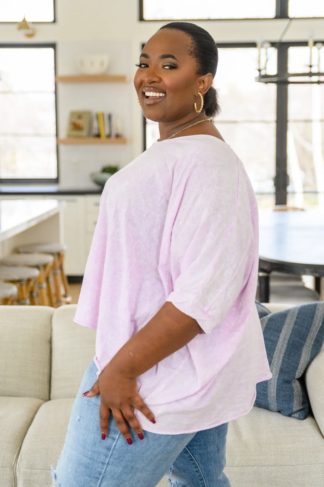 Hold Me Close Short Sleeve Top in Lavender