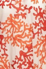 KikiSol White and Papayas Coral Boyfriend Shirt