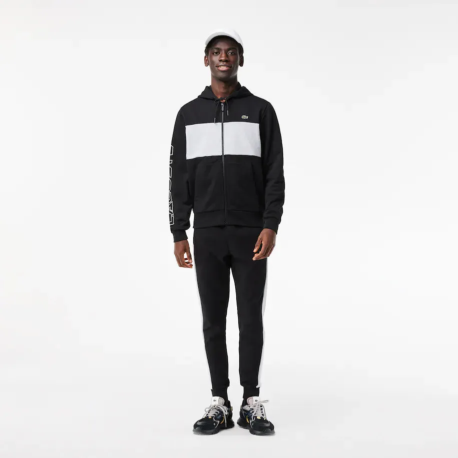 LACOSTE MEN’S COLORBLOCK JOGGER SWEATPANTS BLACK GREY