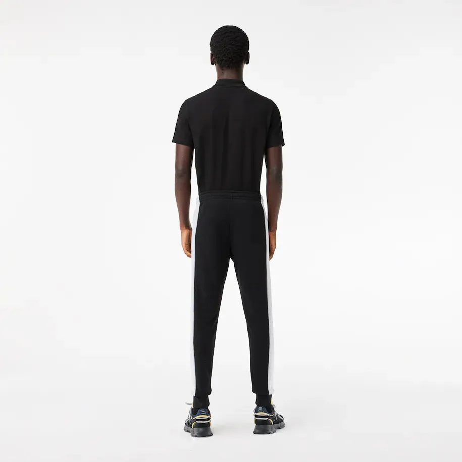 LACOSTE MEN’S COLORBLOCK JOGGER SWEATPANTS BLACK GREY