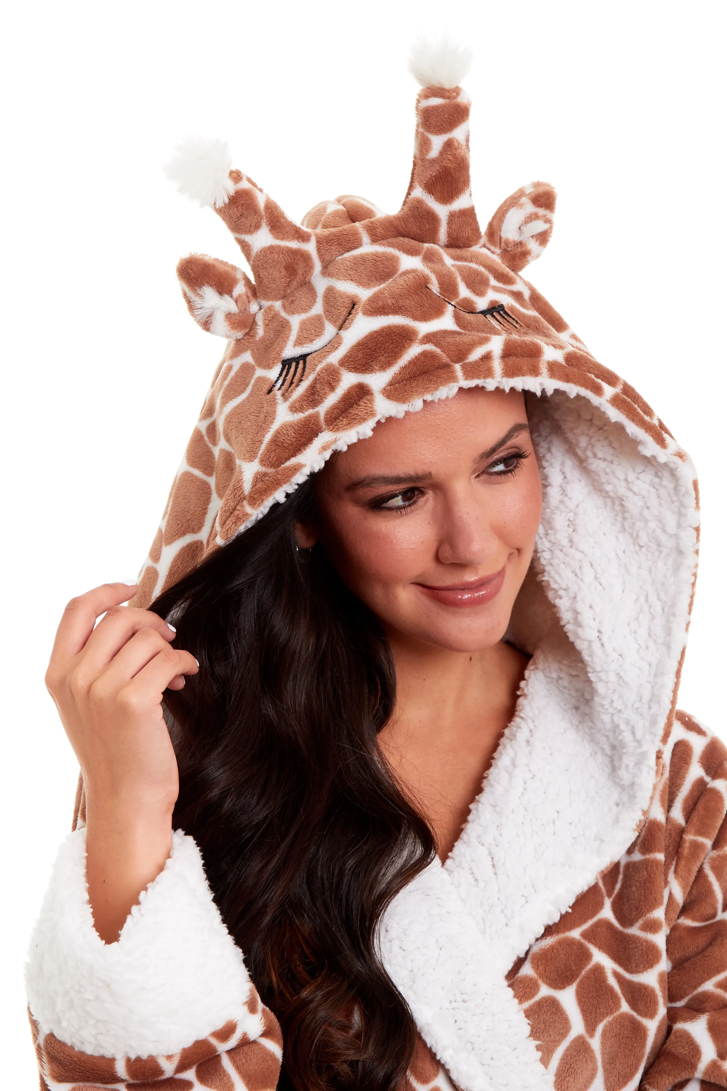Ladies Giraffe Robe with Novelty Hood