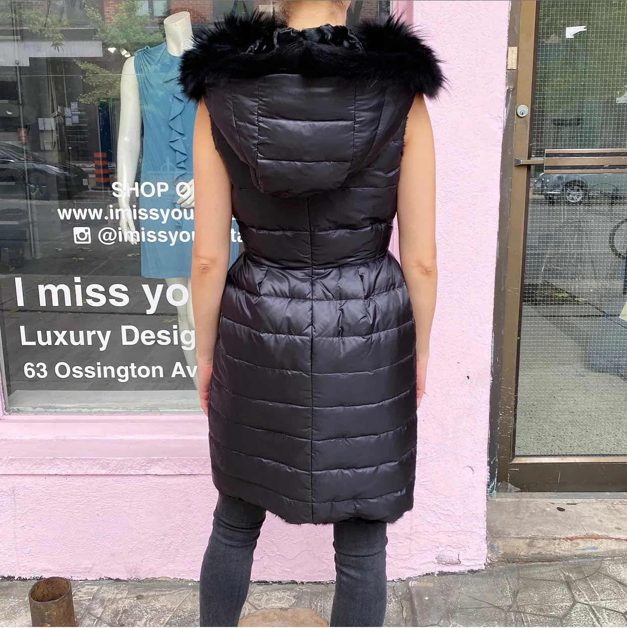 Moncler Gamme Rouge Lamb Fur and Nylon Reversible Sleeveless Coat - S