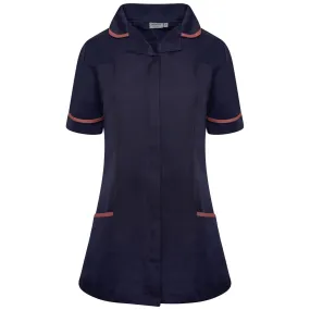 Navy/Red Contrast Ladies Tunic with Round Collar - NCLTPS