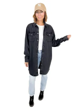 NOISY MAY Alva Denim Shacket- BLACK