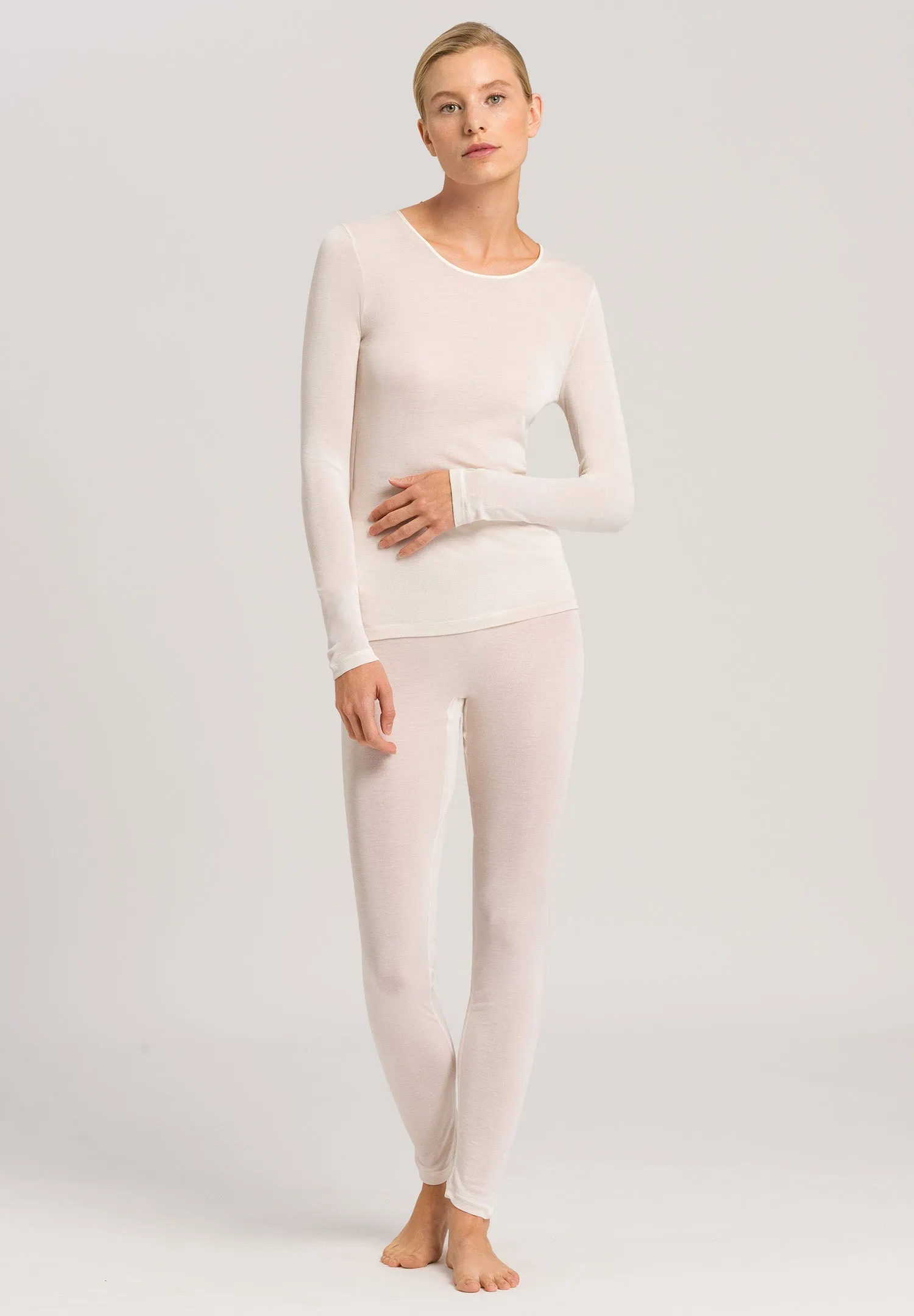 Pure Silk Fitted Silk Top | Pale Cream 71719-116