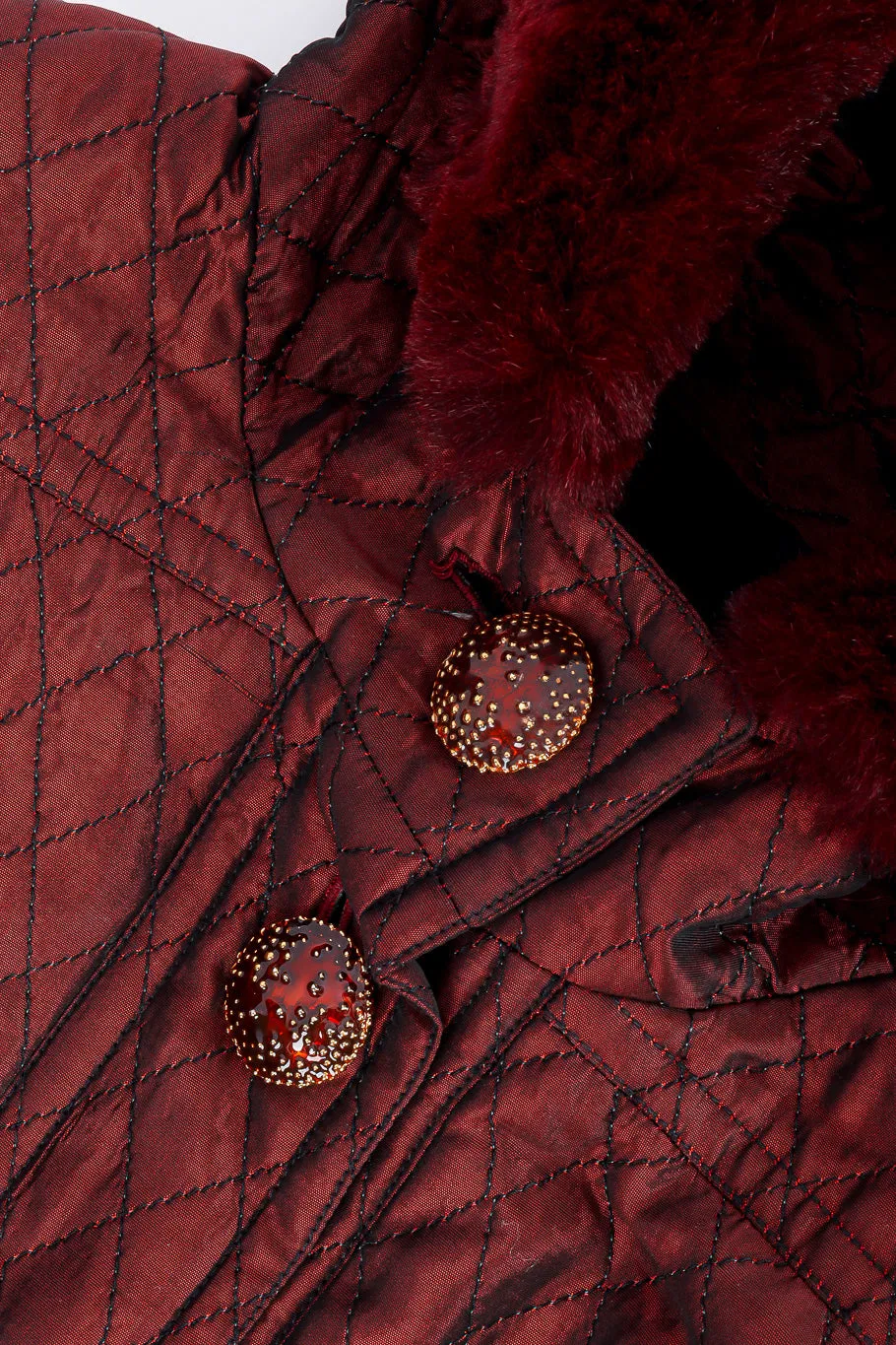 Quilted Fur Trim Coat