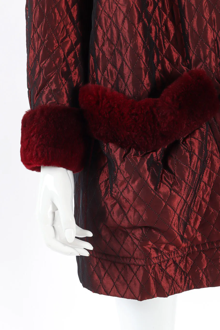 Quilted Fur Trim Coat