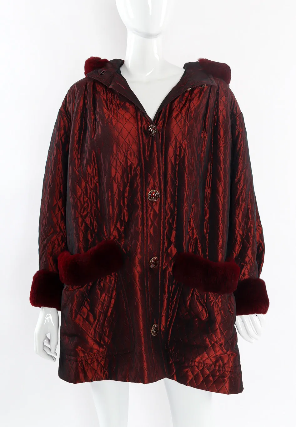 Quilted Fur Trim Coat