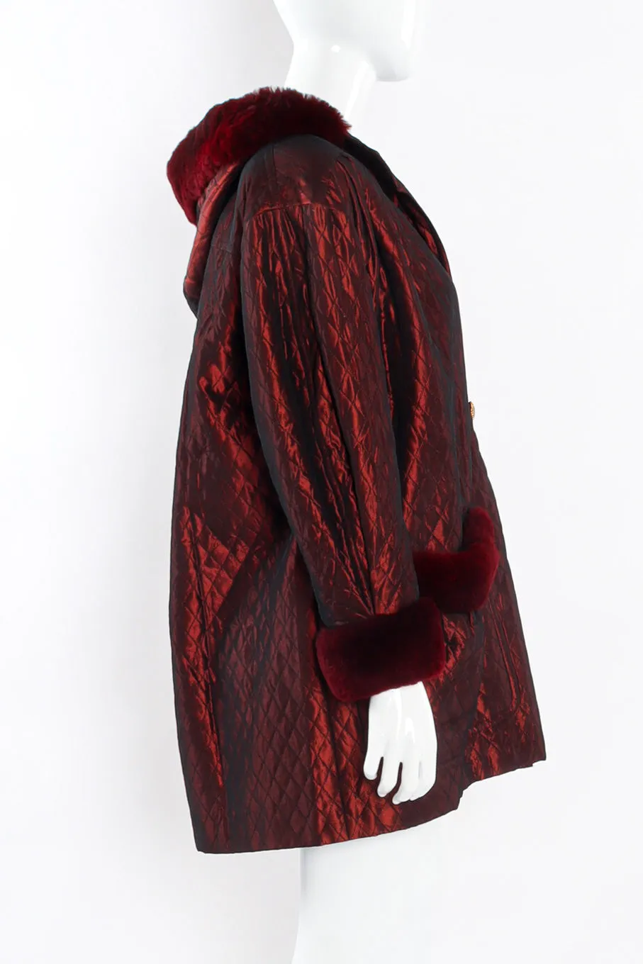 Quilted Fur Trim Coat