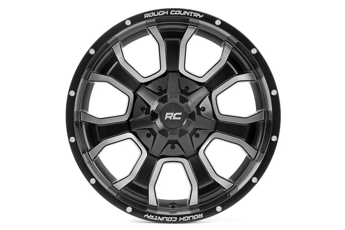 Rough Country 93 Series Wheel | One-Piece | Matte Black | 20x10 | 8x6.5 | -18mm | 1988-2000