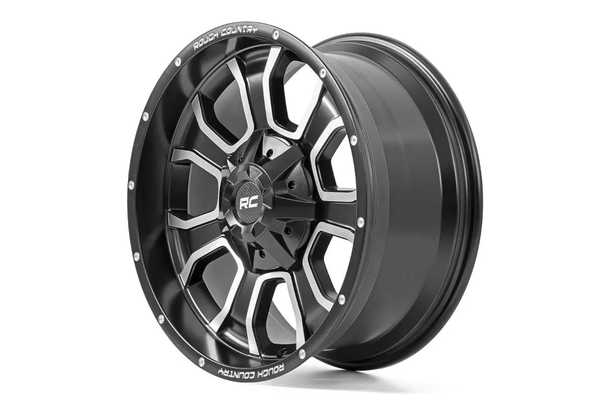 Rough Country 93 Series Wheel | One-Piece | Matte Black | 20x10 | 8x6.5 | -18mm | 1988-2000