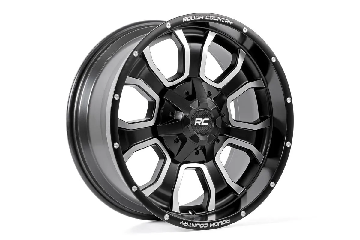 Rough Country 93 Series Wheel | One-Piece | Matte Black | 20x10 | 8x6.5 | -18mm | 1988-2000