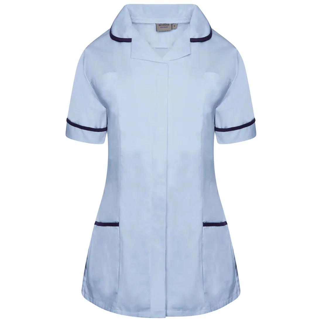 Sky/Navy Contrast Ladies Tunic with Round Collar - NCLTPS