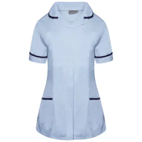 Sky/Navy Contrast Ladies Tunic with Round Collar - NCLTPS
