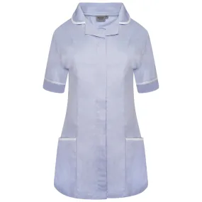 Sky/White Contrast Ladies Tunic with Round Collar - NCLTPS