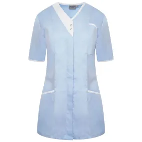 Sky/White Trim Asymmetrical Ladies Tunic - NALT