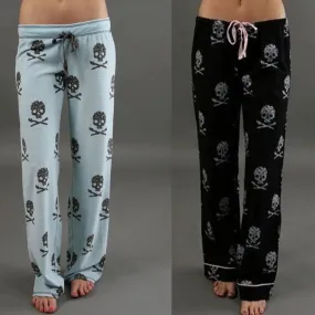 Summer Women Pants Palazzo High Waist Trousers Skull Printed Pajama At Home Casual Palazzo Leggings Trouser Wide Leg Long Pants