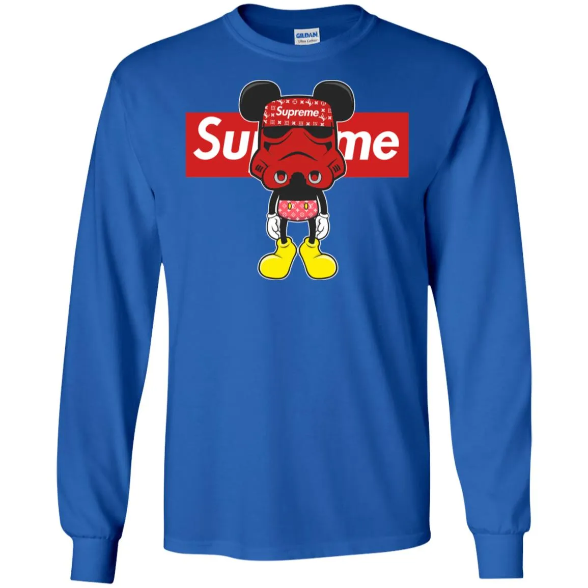 Supreme Robot Mickey Hot T-shirt Men Long Sleeve Shirt