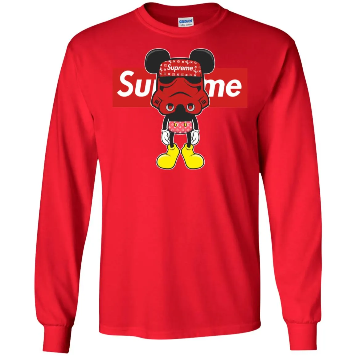 Supreme Robot Mickey Hot T-shirt Men Long Sleeve Shirt