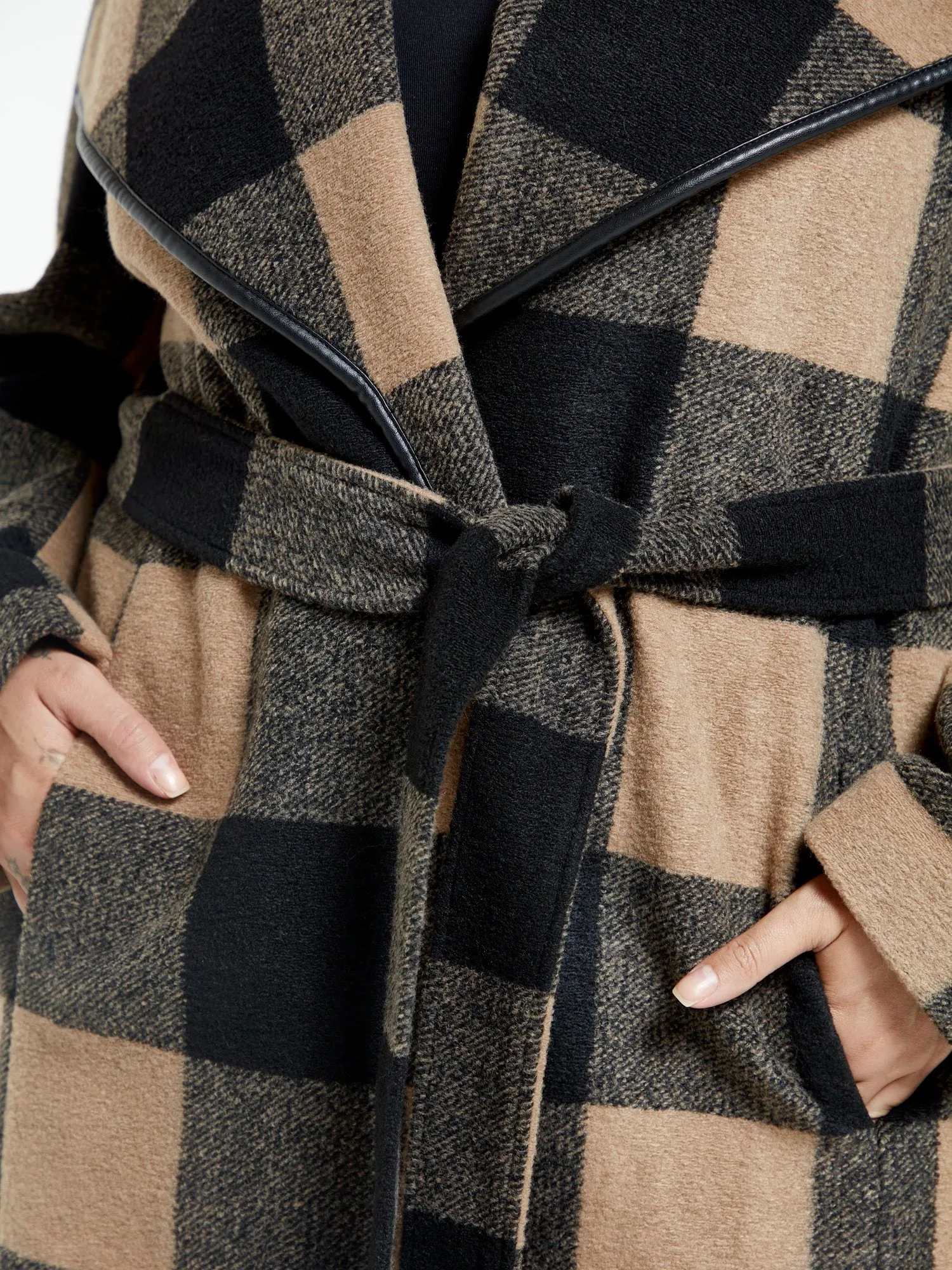 Tori Buffalo Plaid Longline Coat