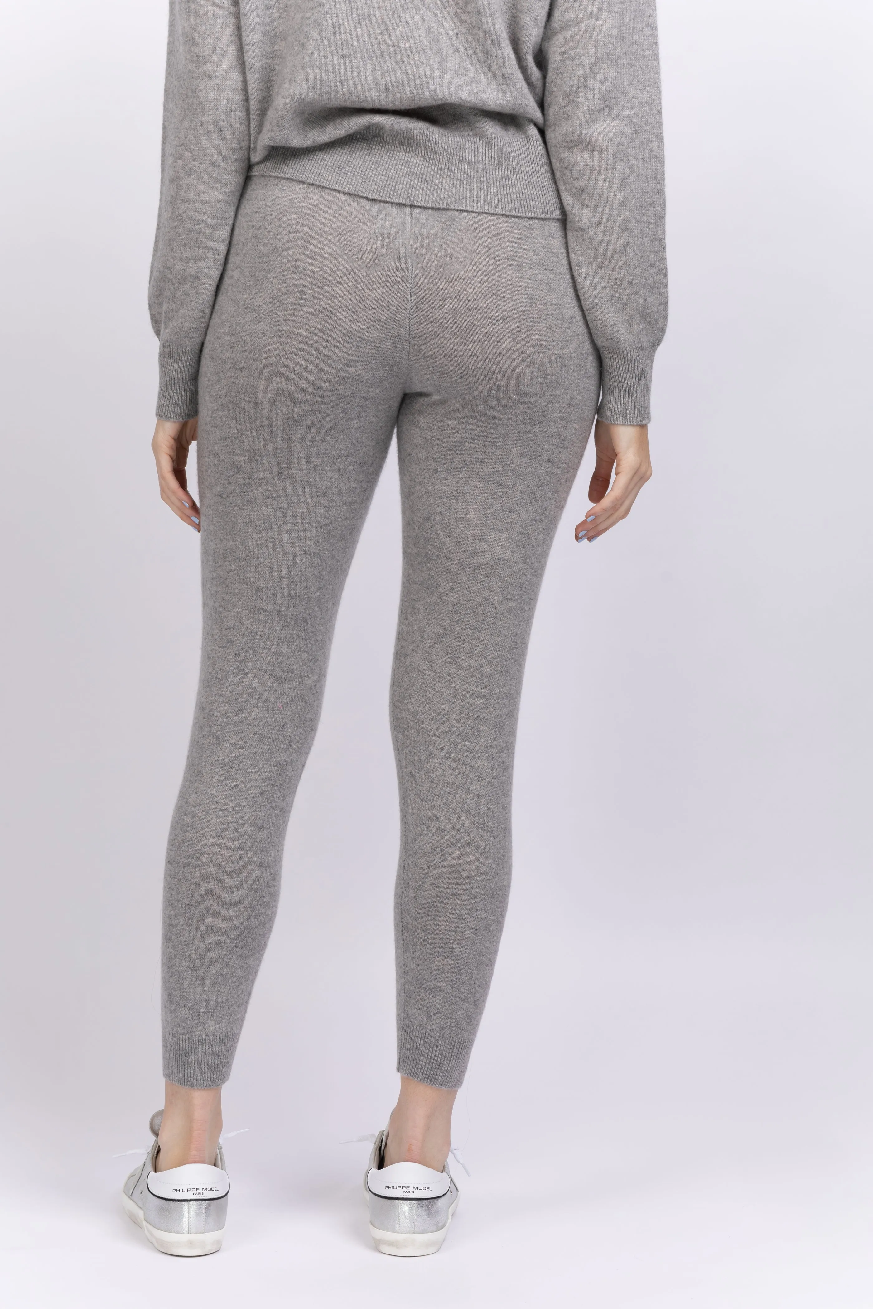White   Warren Drawstring Cashmere Joggers Grey Heather